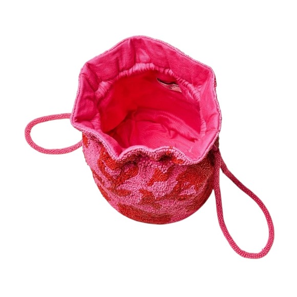 Kate‎ Spade x Target Beaded pink Rose drawstring Bucketbag.  NWT. Hard to find! - Picture 4 of 9